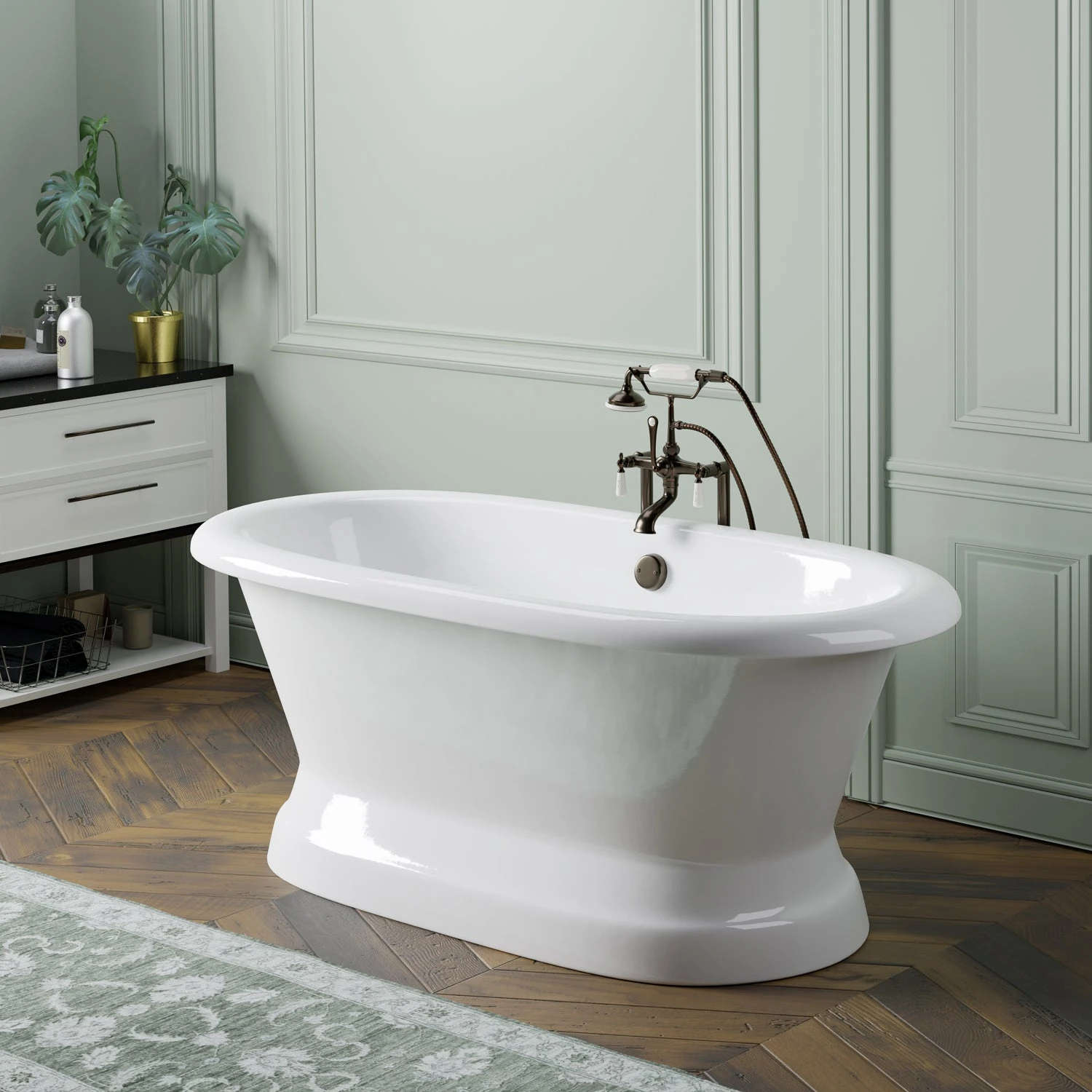 Conrad 60" Cast Iron Double Roll Top Tub 2 Conrad 60" Cast Iron Double Roll Top Tub - Image 2