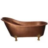 Lawson 66" Copper Slipper Tub With Brass Feet