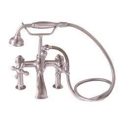 Tub Rim-Mounted Filler With Hand-Held Shower