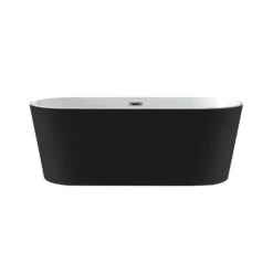 Patrick 67" Acrylic Tub With Integrated Drain And Overflow In Matte Black