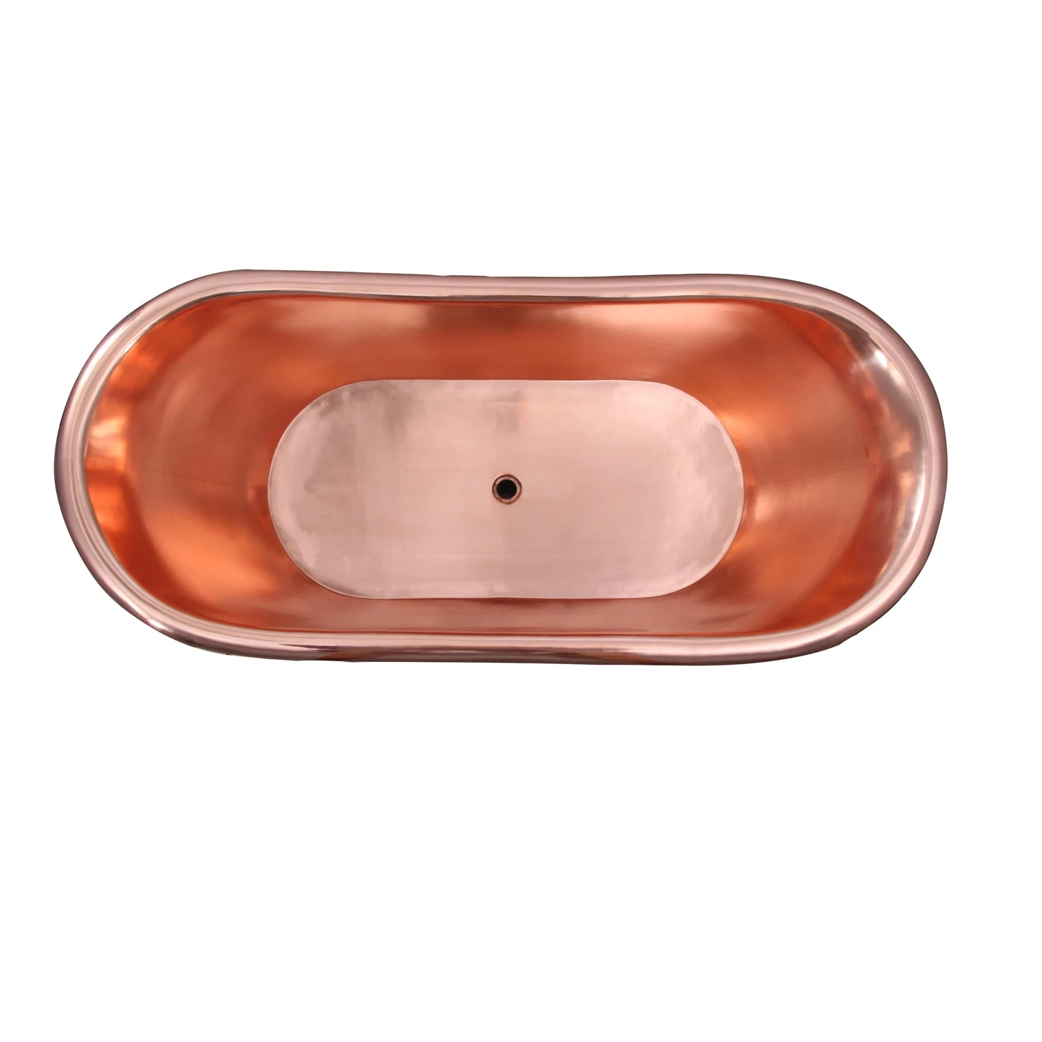 Chapal 70" Copper Double Slipper Tub On Base 2 Chapal 70" Copper Double Slipper Tub On Base - Image 2