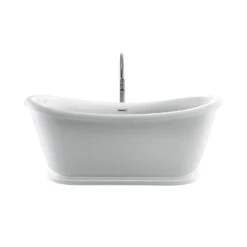 Morgan 70" Acrylic Double Slipper Tub With Integral Drain And Overflow