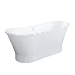 Wakely 68" Cast Iron Bateau Tub On Base
