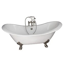 Marshall 72″ Cast Iron Double Slipper Tub Kit – Brushed Nickelccessories