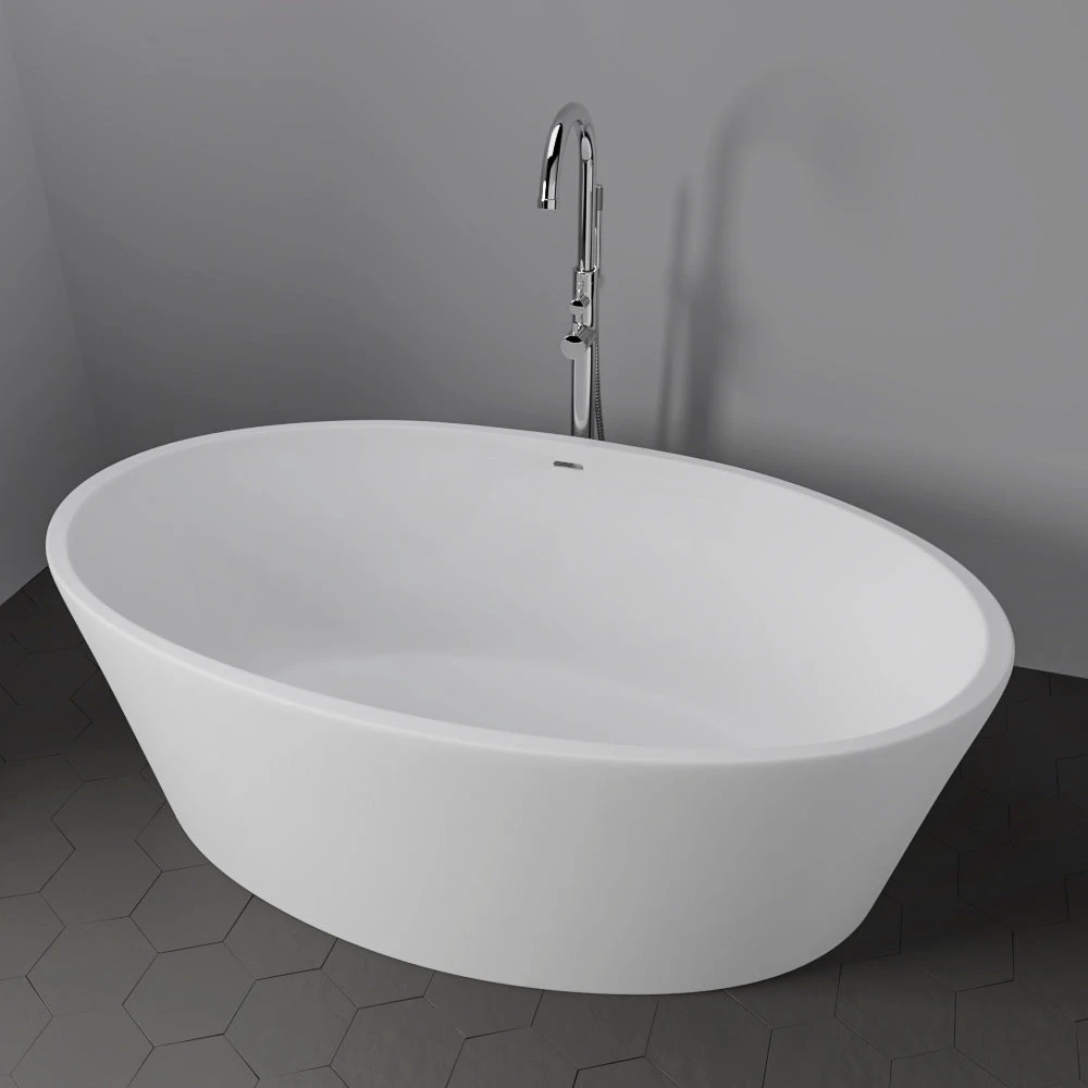 Magnus 63" BARstone Freestanding Oval Tub 4 Magnus 63" BARstone Freestanding Oval Tub - Image 4