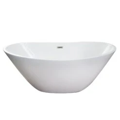 Newman 62" Acrylic Double Slipper Tub With Integral Drain And Overflow