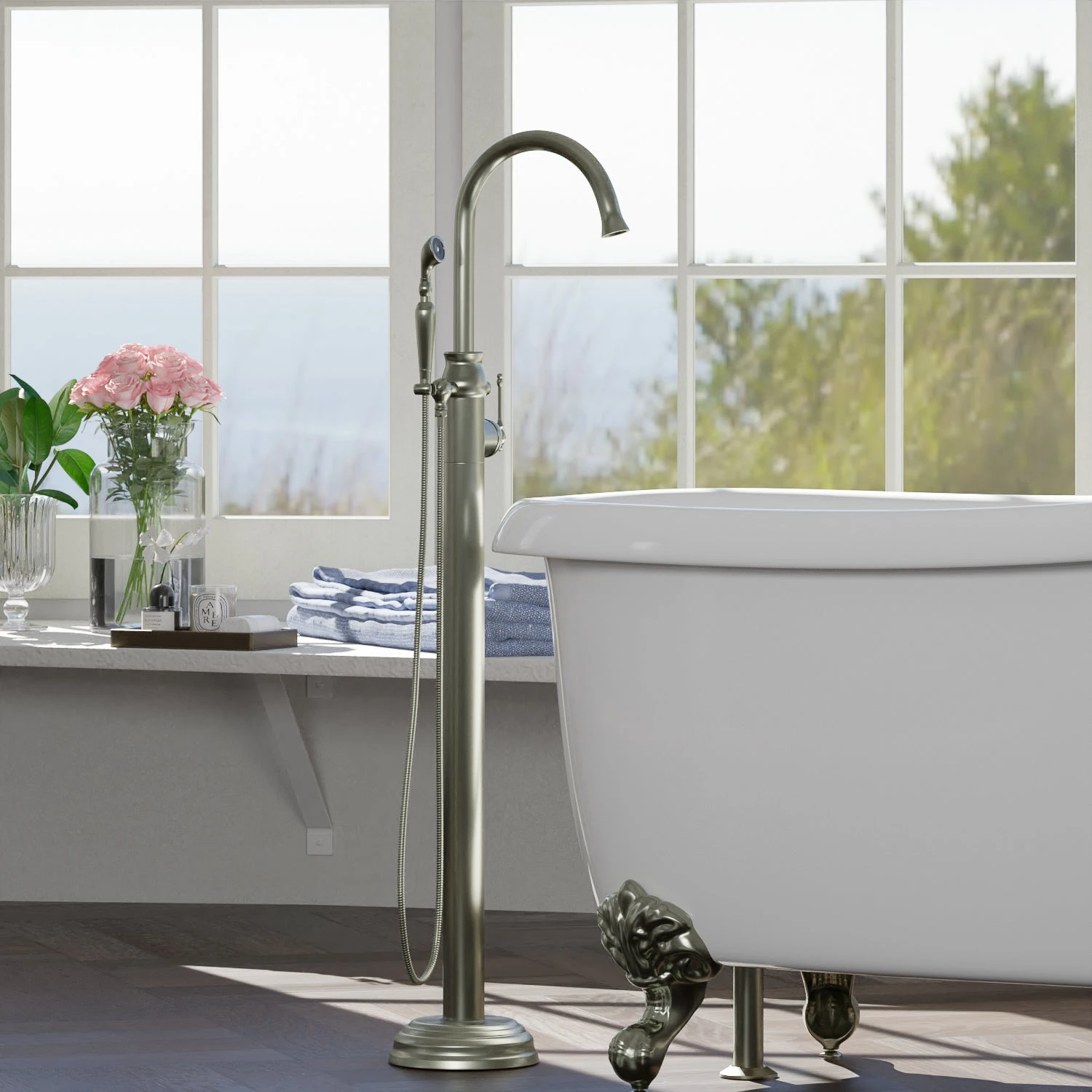 LeBaron Freestanding Tub Filler With Hand Shower 13 LeBaron Freestanding Tub Filler With Hand Shower - Image 13