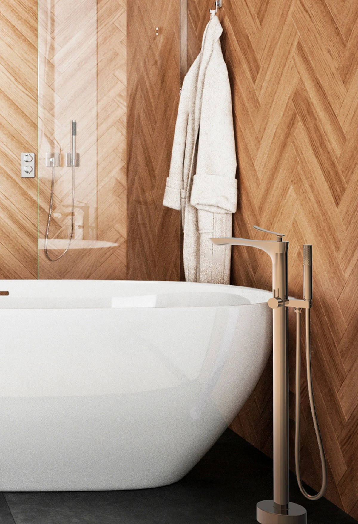 Kayla Freestanding Tub Filler With Hand-Shower 8 Kayla Freestanding Tub Filler With Hand-Shower - Image 8