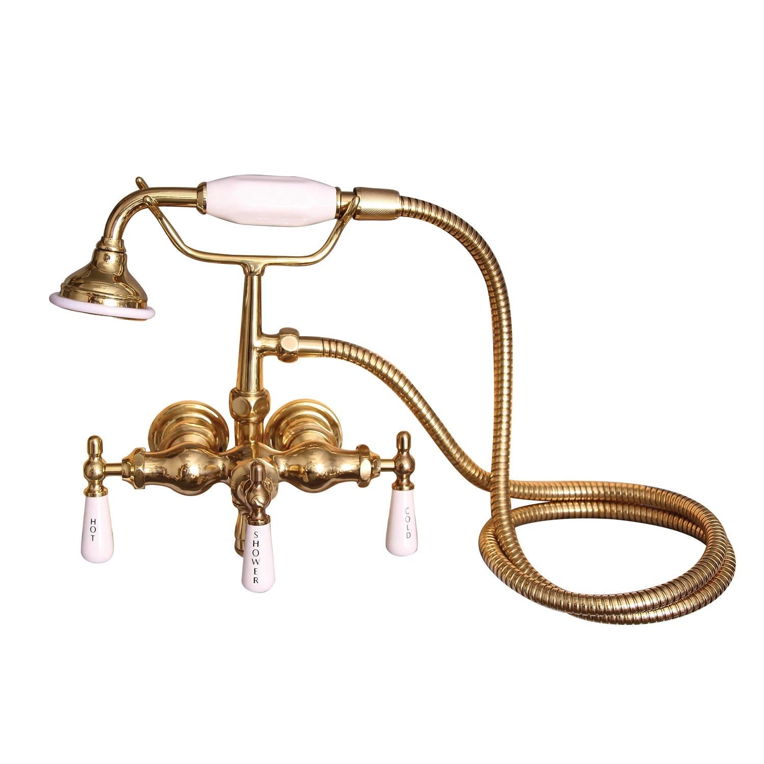 Bartlett 60" Cast Iron Roll Top Tub Kit-Polished Brass Accessories 2 Bartlett 60" Cast Iron Roll Top Tub Kit-Polished Brass Accessories - Image 2