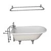 Bartlett 60" Cast Iron Roll Top Tub Kit-Polished Chrome Accessories