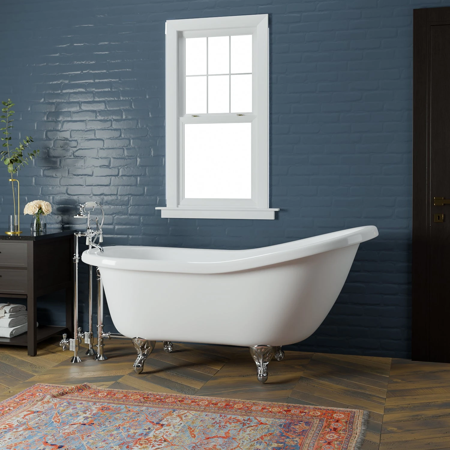 Isadora 67" Acrylic Double Slipper Tub 2 Isadora 67" Acrylic Double Slipper Tub - Image 2
