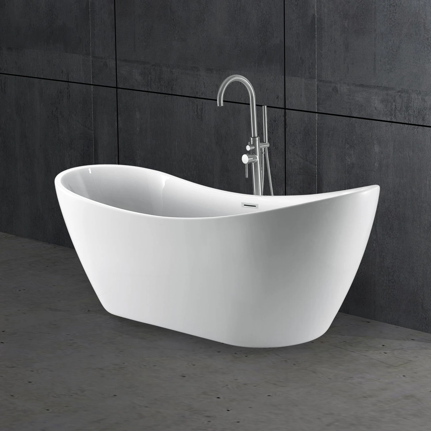 Nyx 72" Acrylic Double Slipper Tub With Integral Drain And Overflow 11 Nyx 72" Acrylic Double Slipper Tub With Integral Drain And Overflow - Image 11
