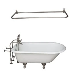 Bartlett 60" Cast Iron Roll Top Tub Kit-Brushed Nickel Accessories